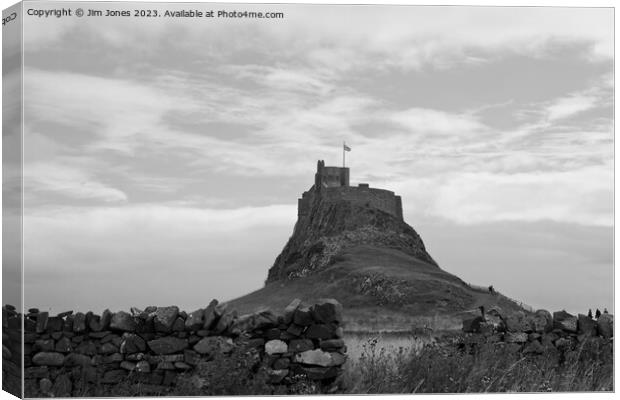 Lindisfarne Castle - Monochrome Panorama Canvas Print by Jim Jones