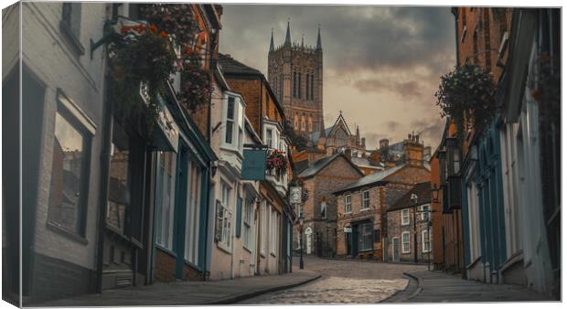 Moody Lincoln Cathedral  Canvas Print by Andrew Scott