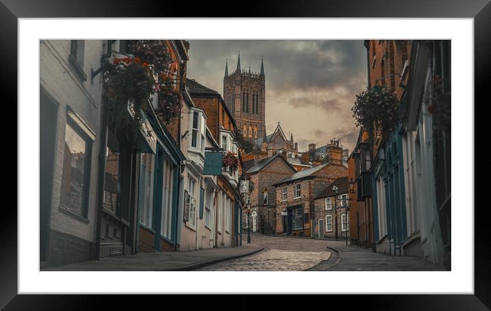Moody Lincoln Cathedral  Framed Mounted Print by Andrew Scott