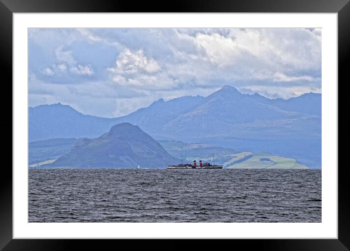 PS Waverley passing Goat Fell, Arran and Holy Isle Framed Mounted Print by Allan Durward Photography