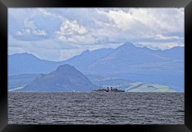 PS Waverley passing Goat Fell, Arran and Holy Isle Framed Print by Allan Durward Photography