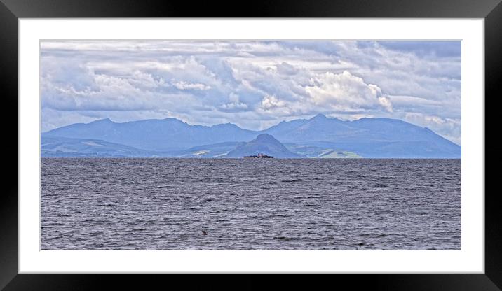 Isle of Arran mountains and PS Waverley Framed Mounted Print by Allan Durward Photography