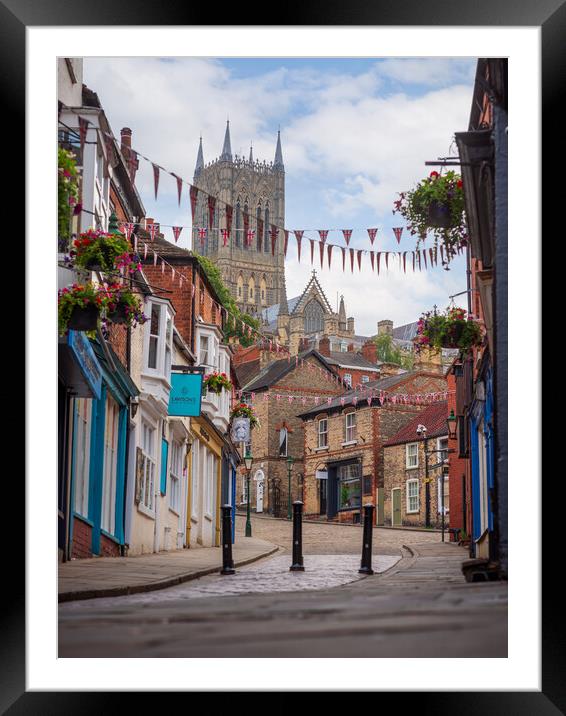 Lincoln Cathedral from The Strait Framed Mounted Print by Andrew Scott