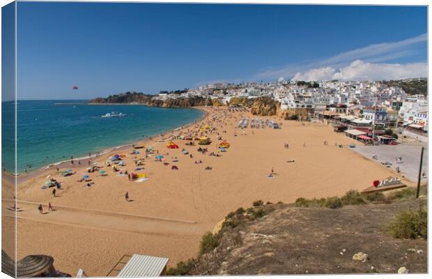Albufeira's Serene Beachfront and Heritage Canvas Print by Rob Cole