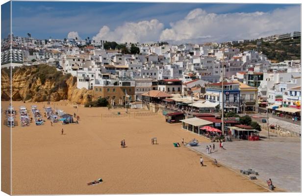 Albufeira Beach and Old Town Canvas Print by Rob Cole