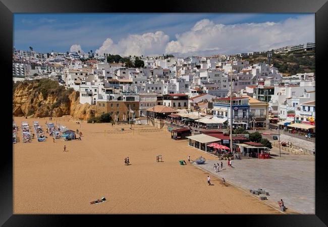 Albufeira Beach and Old Town Framed Print by Rob Cole