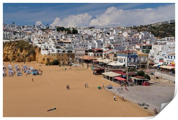 Albufeira Beach and Old Town Print by Rob Cole