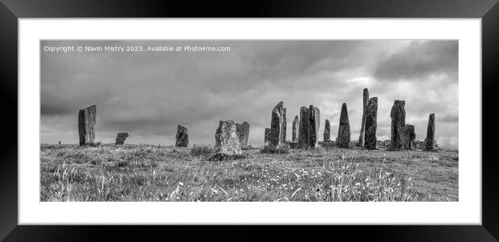 Calanais Standing Stones, Isle of Lewis Framed Mounted Print by Navin Mistry