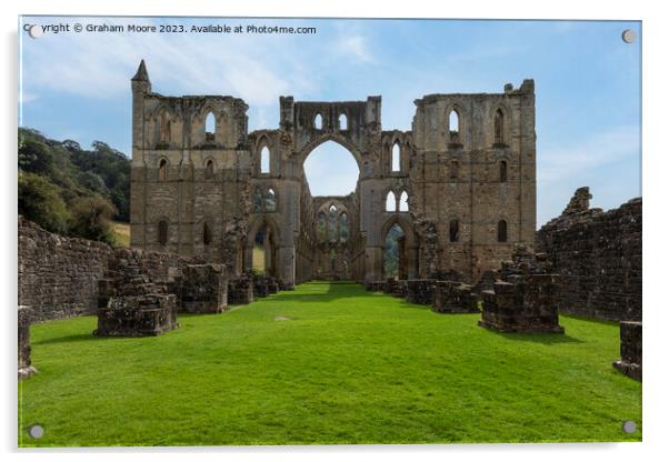 Rievaulx Abbey from the west Acrylic by Graham Moore