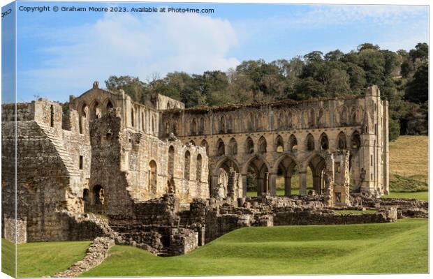 Rievaulx Abbey from the southeast Canvas Print by Graham Moore