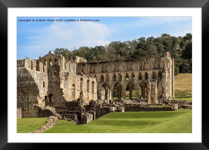 Rievaulx Abbey from the southeast Framed Mounted Print by Graham Moore