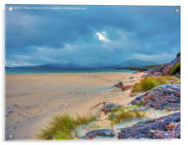 Luskentyre Beach, Isle of Harris Acrylic by Navin Mistry