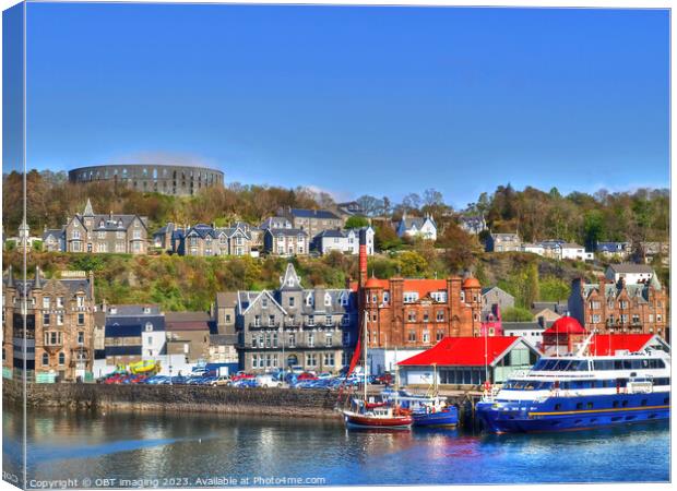Oban Seafront & MacCaigs Folly Argyll West Highland Scotland Canvas Print by OBT imaging