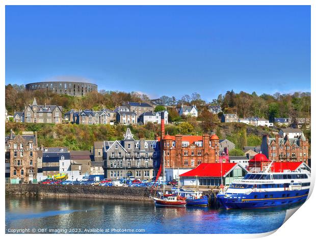 Oban Seafront & MacCaigs Folly Argyll West Highland Scotland Print by OBT imaging