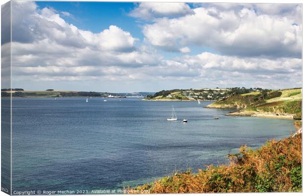 Looking up the river Fal in Cornwall Canvas Print by Roger Mechan