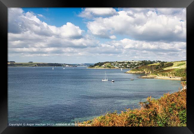 Looking up the river Fal in Cornwall Framed Print by Roger Mechan