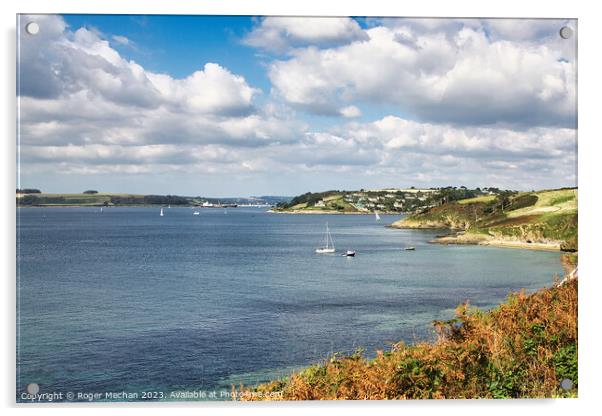 Looking up the river Fal in Cornwall Acrylic by Roger Mechan