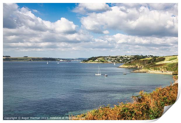 Looking up the river Fal in Cornwall Print by Roger Mechan
