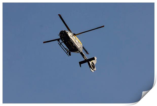 Police Helicopter III Print by Glen Allen