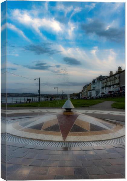 Filey Seafront Fountain Canvas Print by Glen Allen