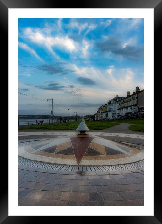 Filey Seafront Fountain Framed Mounted Print by Glen Allen