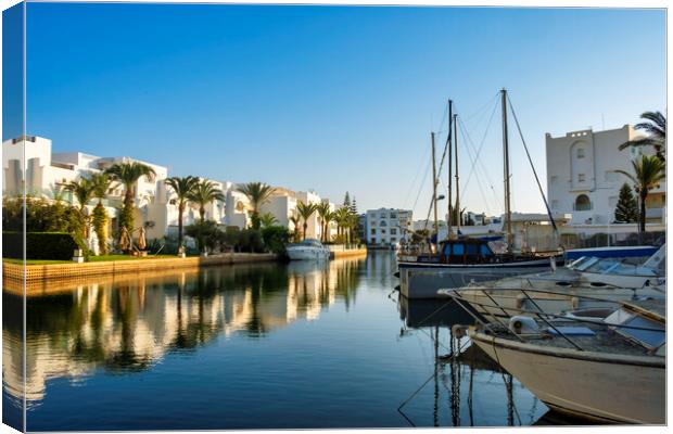 Yasmine Hammamet Canal Canvas Print by Steve Smith