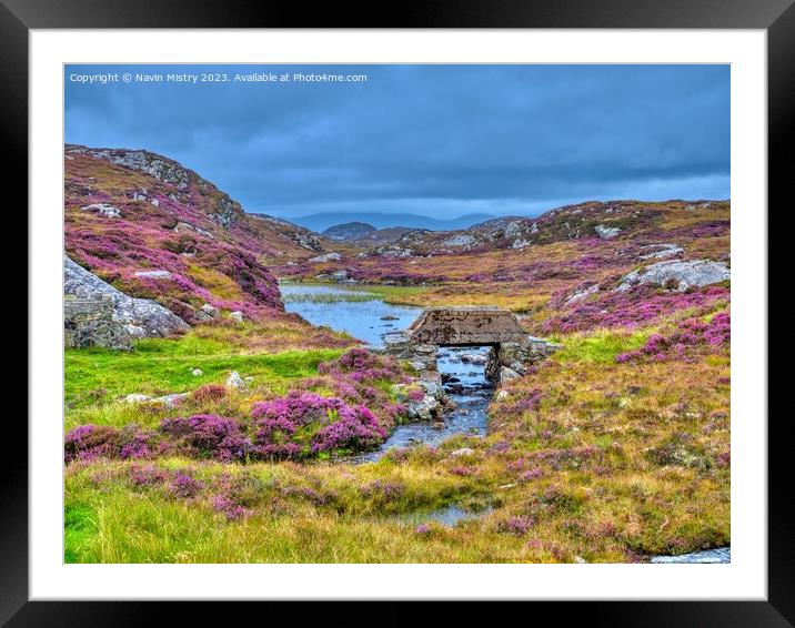 A display of Heather Isle of Harris Framed Mounted Print by Navin Mistry