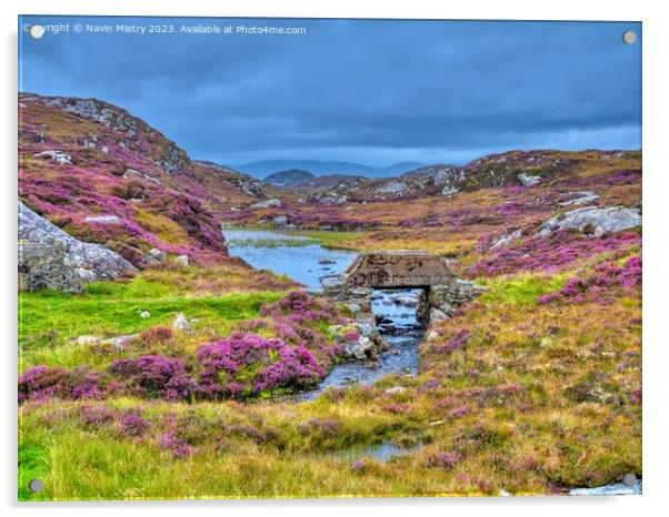 A display of Heather Isle of Harris Acrylic by Navin Mistry