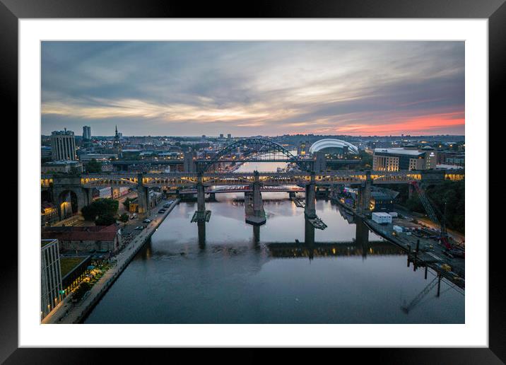 Newcastle Dawn Framed Mounted Print by Apollo Aerial Photography