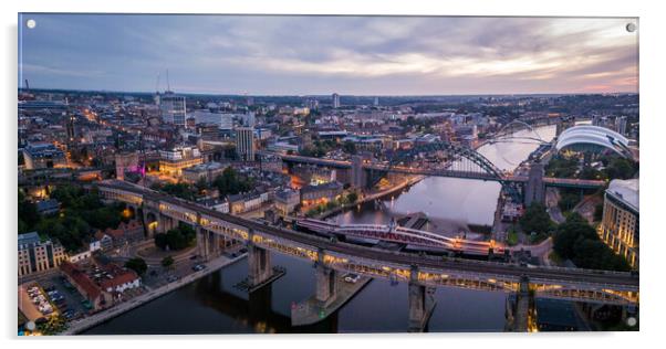 Newcastle Dawn Acrylic by Apollo Aerial Photography