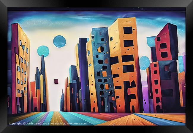 Urban chaos - GIA0923-1032-ILU Framed Print by Jordi Carrio