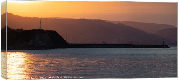 Sunset at Watchet Marina Canvas Print by Cliff Kinch