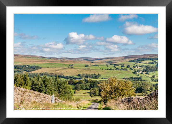Down from Bail Hill, Mickleton, Teesdale Framed Mounted Print by Richard Laidler