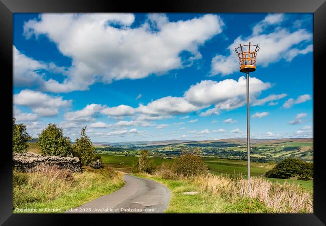 Jubilee Beacon on Bail Hill, Teesdale Framed Print by Richard Laidler