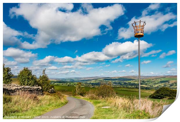Jubilee Beacon on Bail Hill, Teesdale Print by Richard Laidler