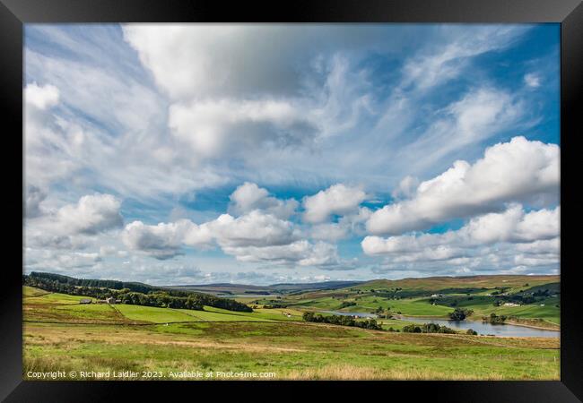 Selset and Grassholme Reservoirs, Lunedale Framed Print by Richard Laidler