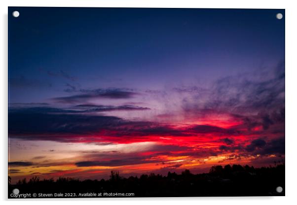 Dusk's Embrace over Historic Milnrow Acrylic by Steven Dale