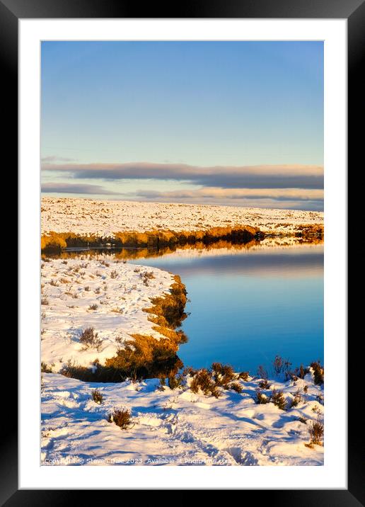 Reservoir in Winter Framed Mounted Print by Steven Dale