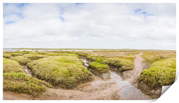 Brancaster Staithe marshes panorama Print by Jason Wells