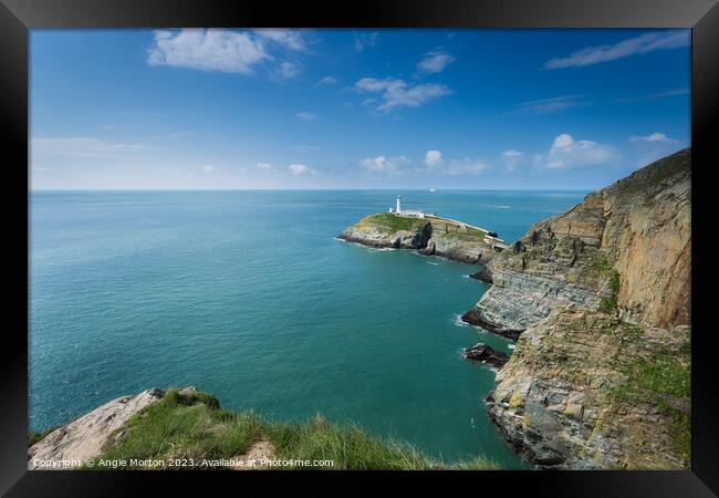 South Stack Lighthouse I Framed Print by Angie Morton