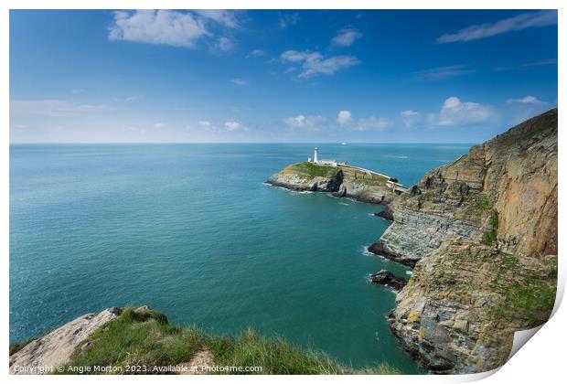 South Stack Lighthouse I Print by Angie Morton
