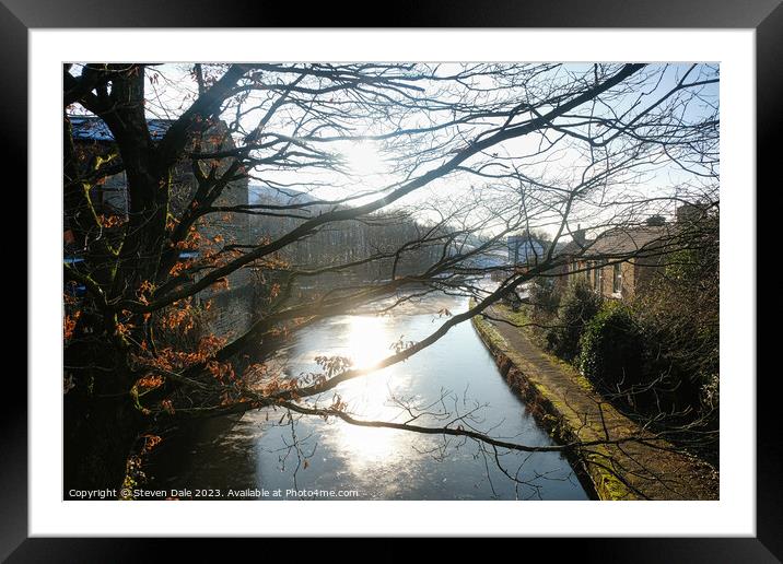 Rochdale Canal in Winter Framed Mounted Print by Steven Dale
