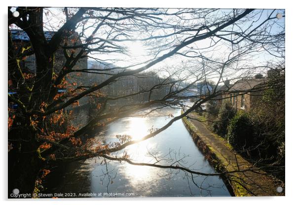 Rochdale Canal in Winter Acrylic by Steven Dale