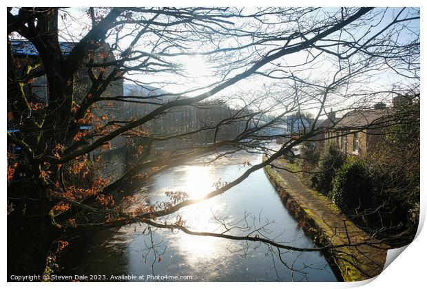 Rochdale Canal in Winter Print by Steven Dale