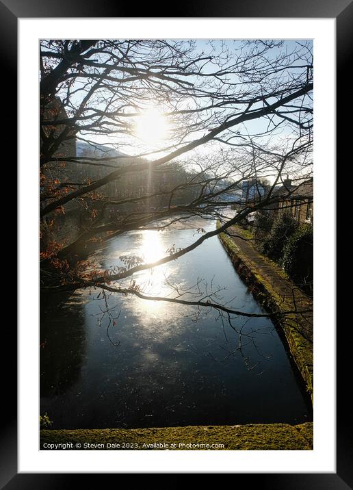 Winter's Embrace on Rochdale Canal Framed Mounted Print by Steven Dale