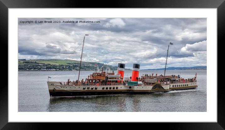 The Waverley Paddle Steamer at Blairmore Framed Mounted Print by Len Brook