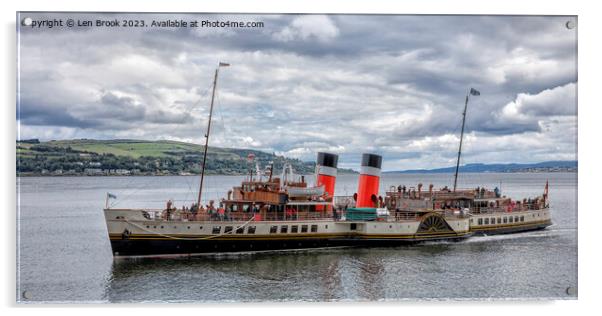 The Waverley Paddle Steamer at Blairmore Acrylic by Len Brook