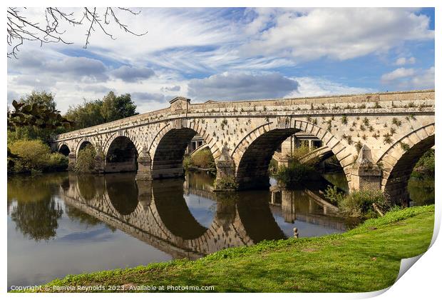 Atcham Bridge, Shrewsbury Print by Pamela Reynolds