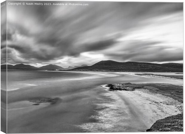 A view of Sielebost and Luskentyre Beachs, Isle of Canvas Print by Navin Mistry