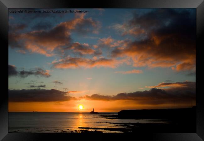 Collywell Bay sunrise. Framed Print by Jim Jones